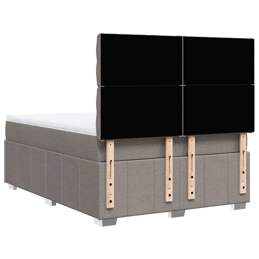 Boxspring met matras stof taupe 140x200 cm