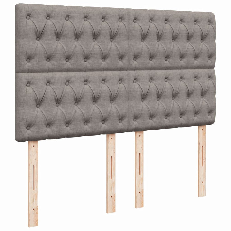 Boxspring met matras stof taupe 140x200 cm