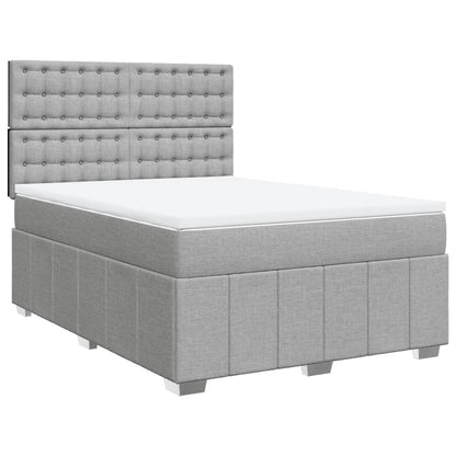 Boxspring met matras stof lichtgrijs 140x200 cm
