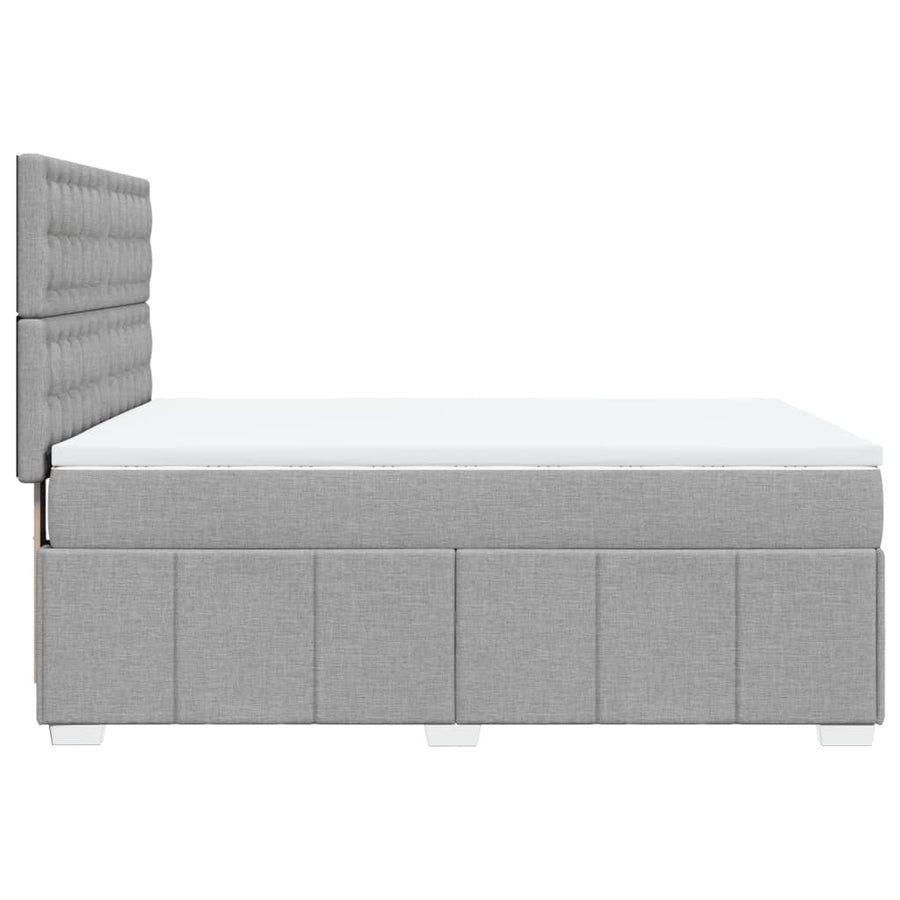 Boxspring met matras stof lichtgrijs 140x200 cm
