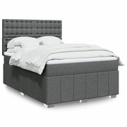 Boxspring 140x200 cm donkergrijs met matras