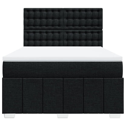 Boxspring met matras stof zwart 140x200 cm