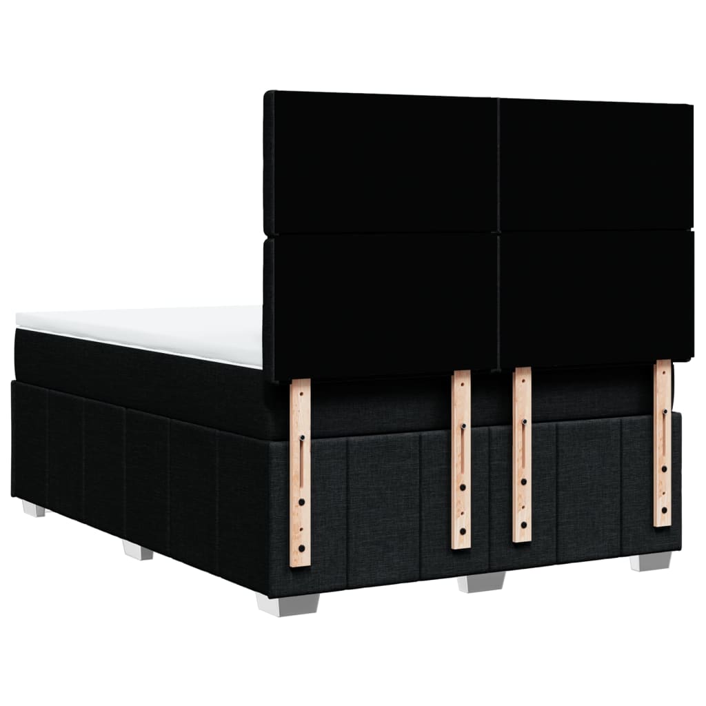 Boxspring met matras stof zwart 140x200 cm