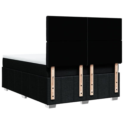 Boxspring met matras stof zwart 140x200 cm