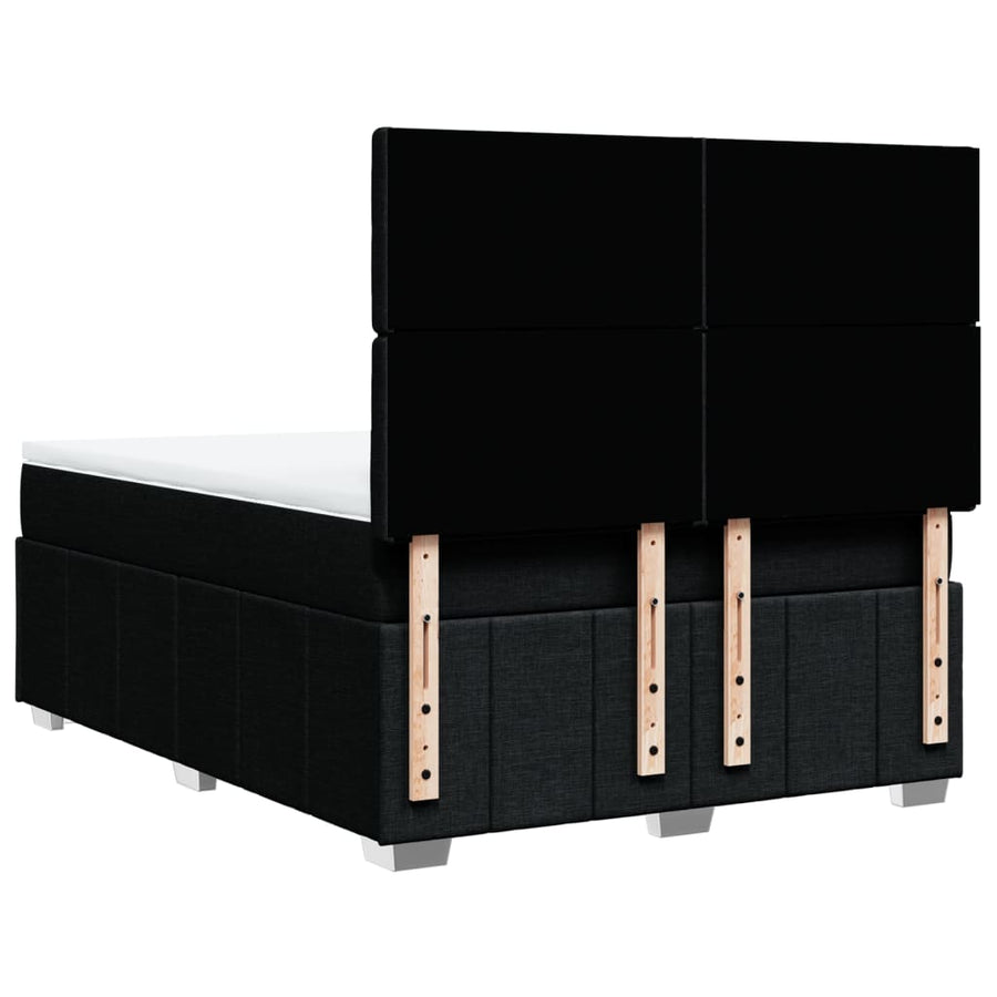 Boxspring met matras stof zwart 140x200 cm