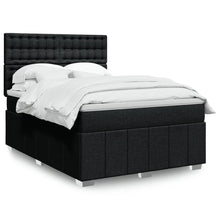 Boxspring met matras stof zwart 140x200 cm