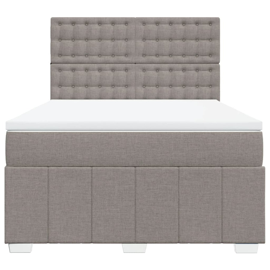 Boxspring met matras stof taupe 140x200 cm