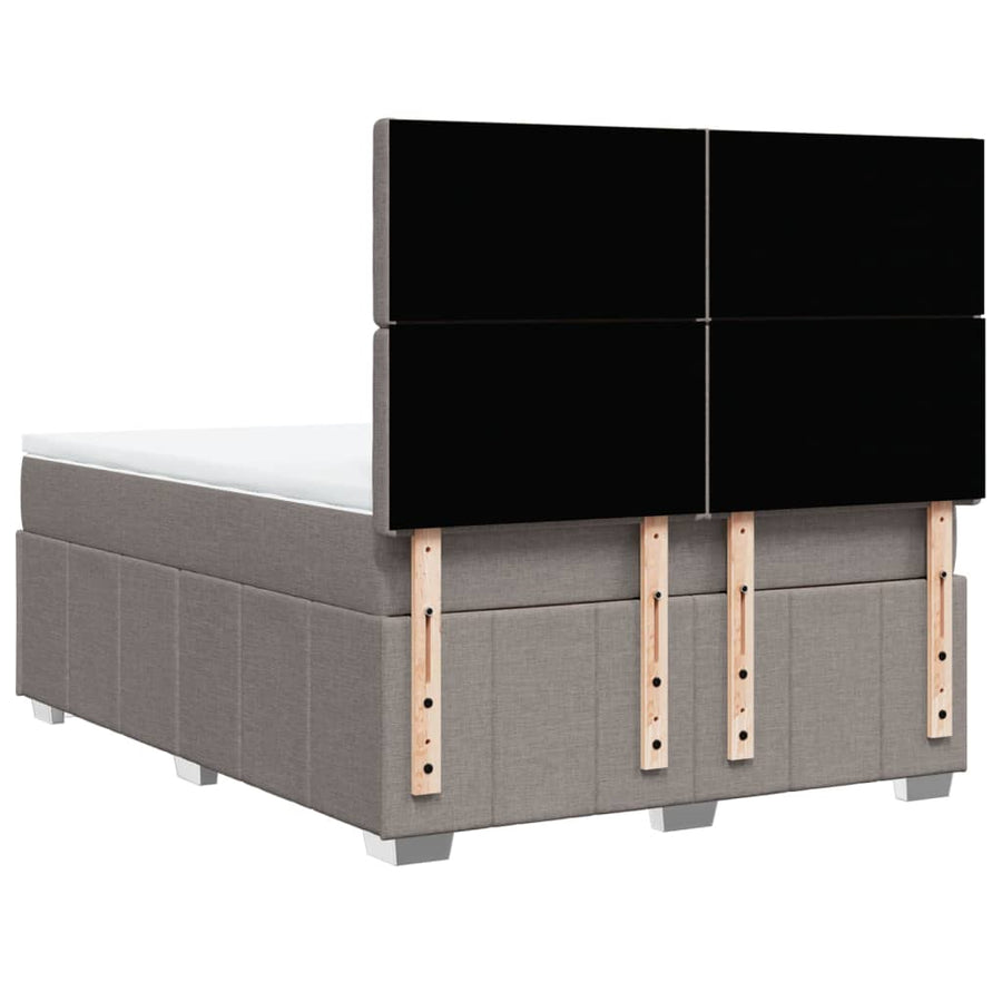 Boxspring met matras stof taupe 140x200 cm