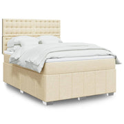 Boxspring met matras 140x200 cm crèmekleurig
