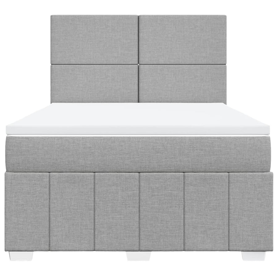 Boxspring met matras stof lichtgrijs 160x200 cm