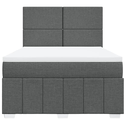 Boxspring met matras stof donkergrijs 160x200 cm