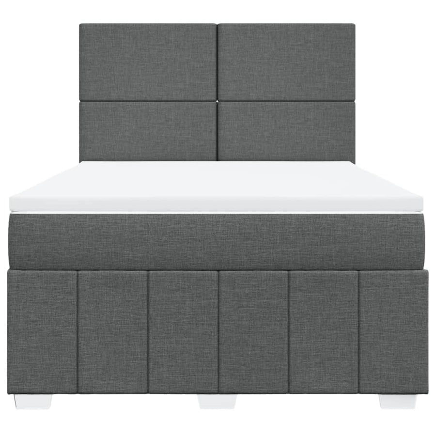 Boxspring met matras stof donkergrijs 160x200 cm
