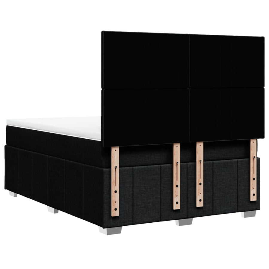 Boxspring met matras stof zwart 160x200 cm