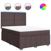 Boxspring met matras stof donkerbruin 160x200 cm