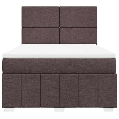Boxspring met matras stof donkerbruin 160x200 cm
