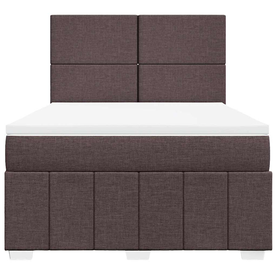 Boxspring met matras stof donkerbruin 160x200 cm