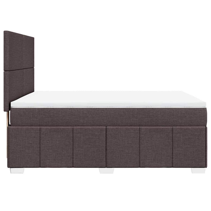 Boxspring met matras stof donkerbruin 160x200 cm