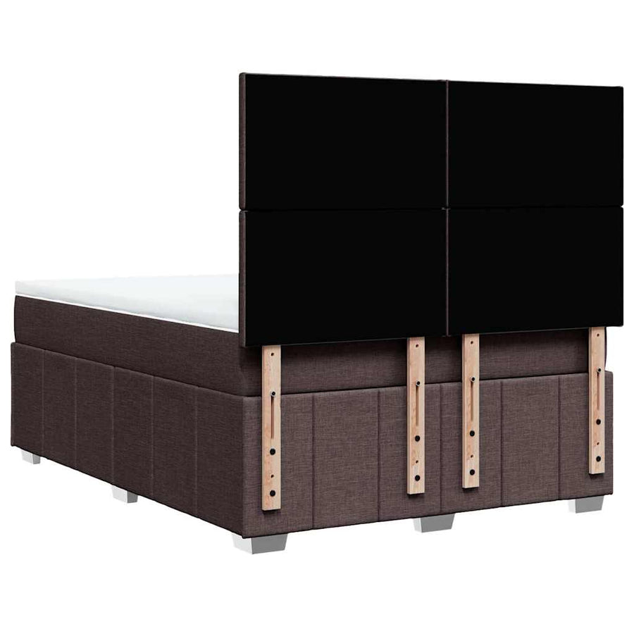 Boxspring met matras stof donkerbruin 160x200 cm