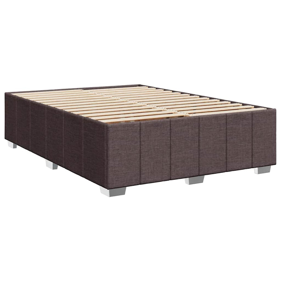 Boxspring met matras stof donkerbruin 160x200 cm