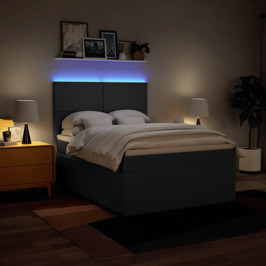 Boxspring met matras stof blauw 160x200 cm