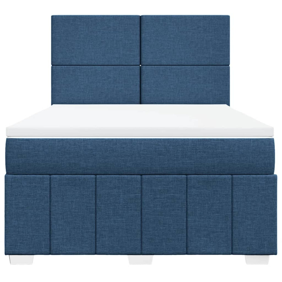 Boxspring met matras stof blauw 160x200 cm