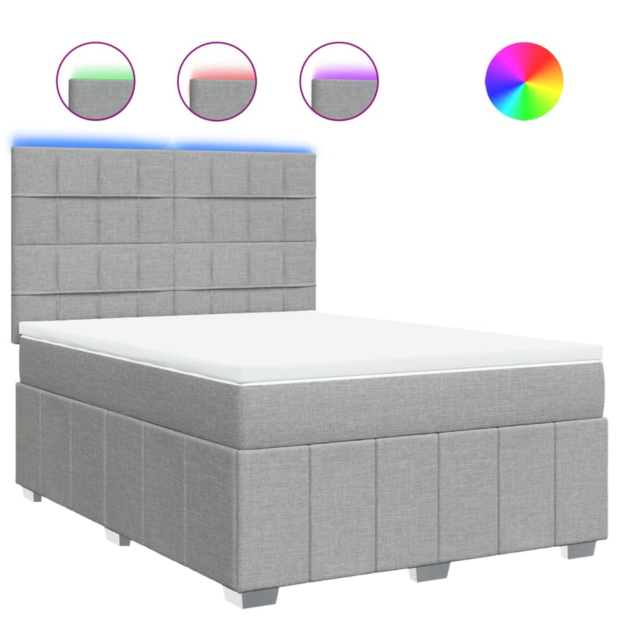 Boxspring met matras stof lichtgrijs 160x200 cm