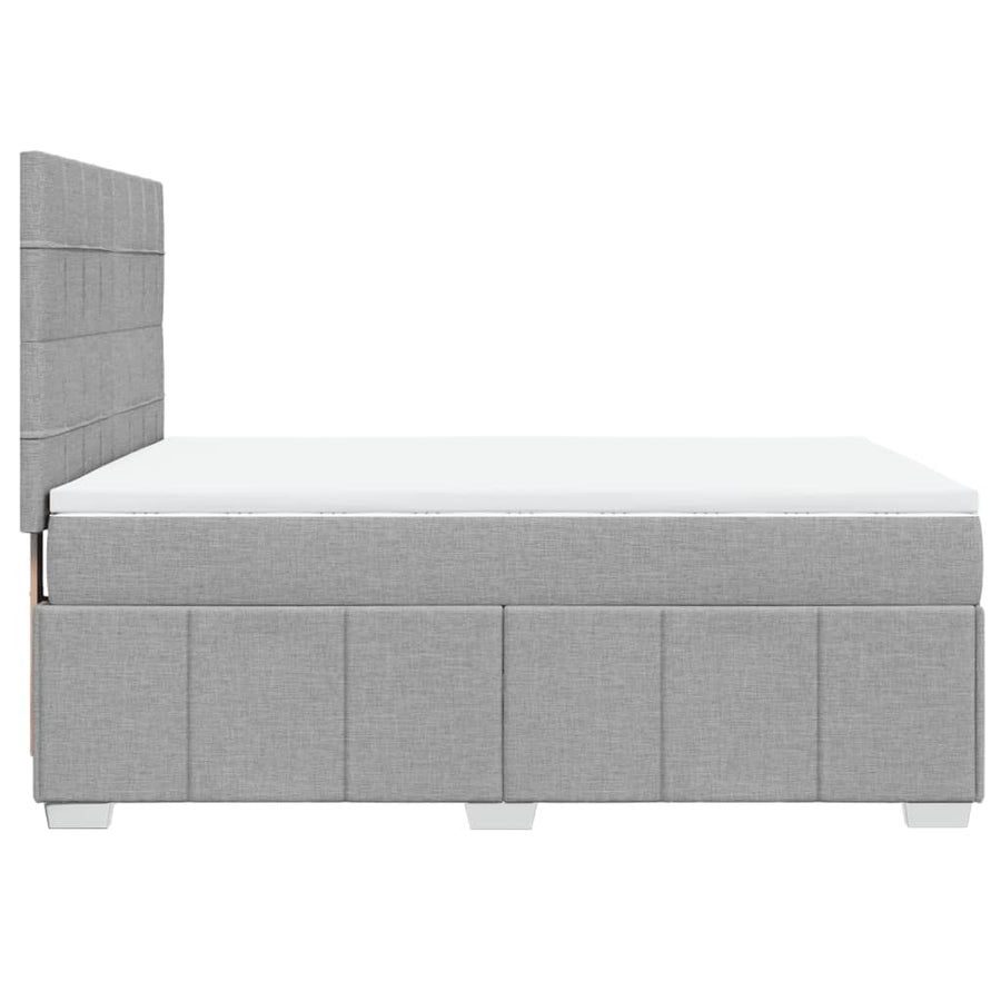 Boxspring met matras stof lichtgrijs 160x200 cm