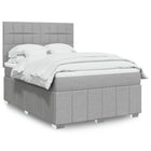 Boxspring met matras stof lichtgrijs 160x200 cm