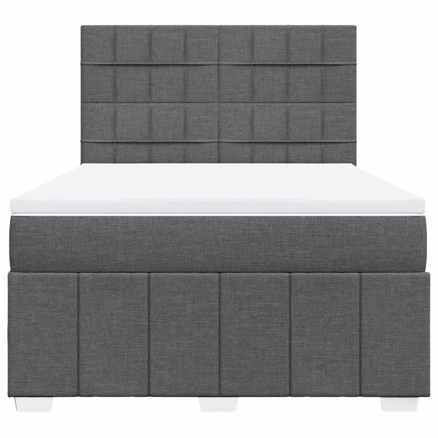 Boxspring met matras stof donkergrijs 160x200 cm