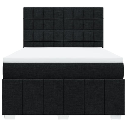 Boxspring met matras stof zwart 160x200 cm