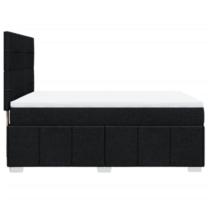 Boxspring met matras stof zwart 160x200 cm