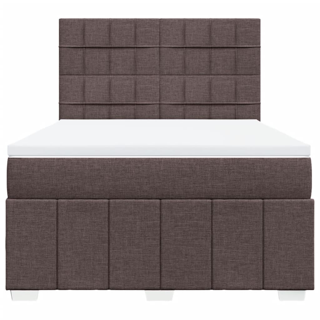 Boxspring met matras stof donkerbruin 160x200 cm