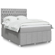 Boxspring met matras lichtgrijs 160x200 cm