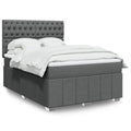 Box spring with dark gray fabric mattress 160x200 cm