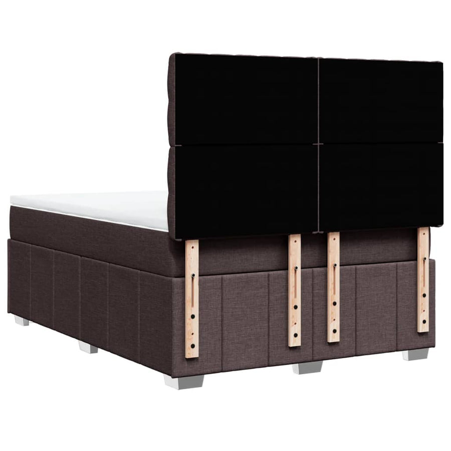 Boxspring met matras stof donkerbruin 160x200 cm