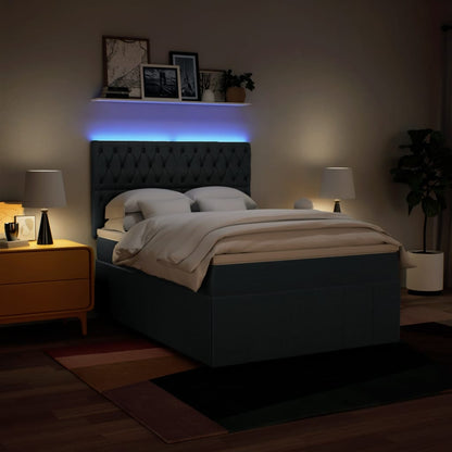 Boxspring met matras stof blauw 160x200 cm
