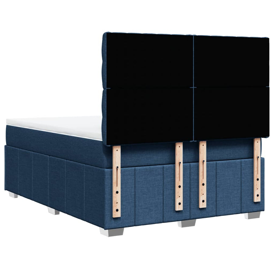 Boxspring met matras stof blauw 160x200 cm