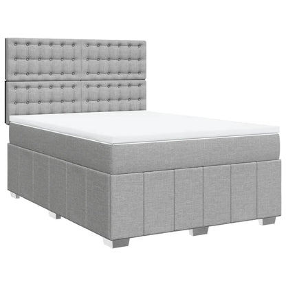 Boxspring met matras stof lichtgrijs 160x200 cm