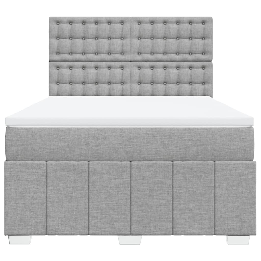 Boxspring met matras stof lichtgrijs 160x200 cm