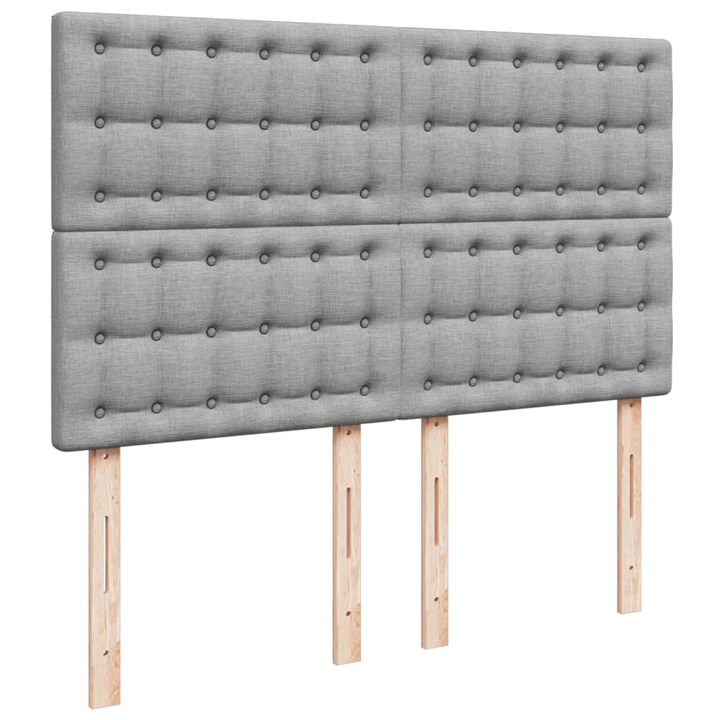 Boxspring met matras stof lichtgrijs 160x200 cm