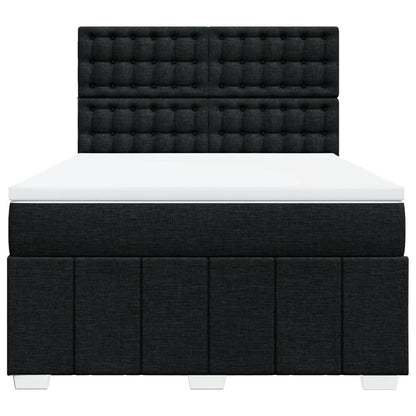 Boxspring met matras stof zwart 160x200 cm