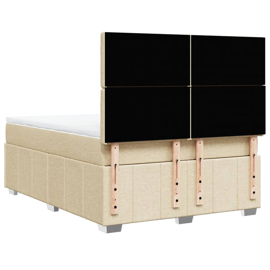Boxspring met matras stof crèmekleurig 160x200 cm
