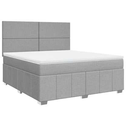Boxspring met matras stof lichtgrijs 180x200 cm