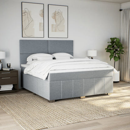 Boxspring met matras stof lichtgrijs 180x200 cm