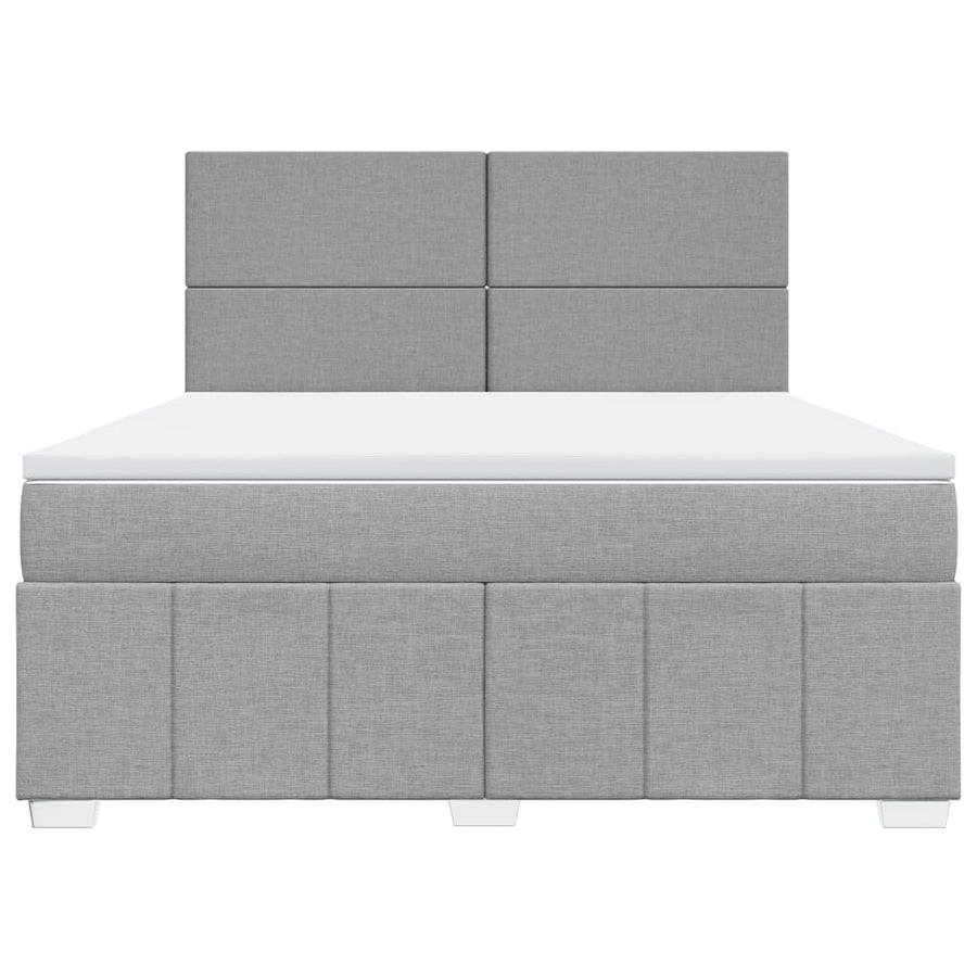 Boxspring met matras stof lichtgrijs 180x200 cm