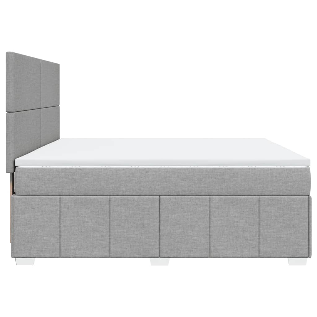 Boxspring met matras stof lichtgrijs 180x200 cm