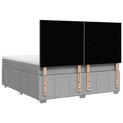 Boxspring met matras stof lichtgrijs 180x200 cm