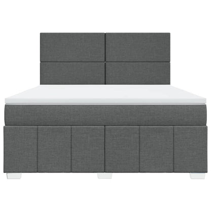 Boxspring met matras stof donkergrijs 180x200 cm