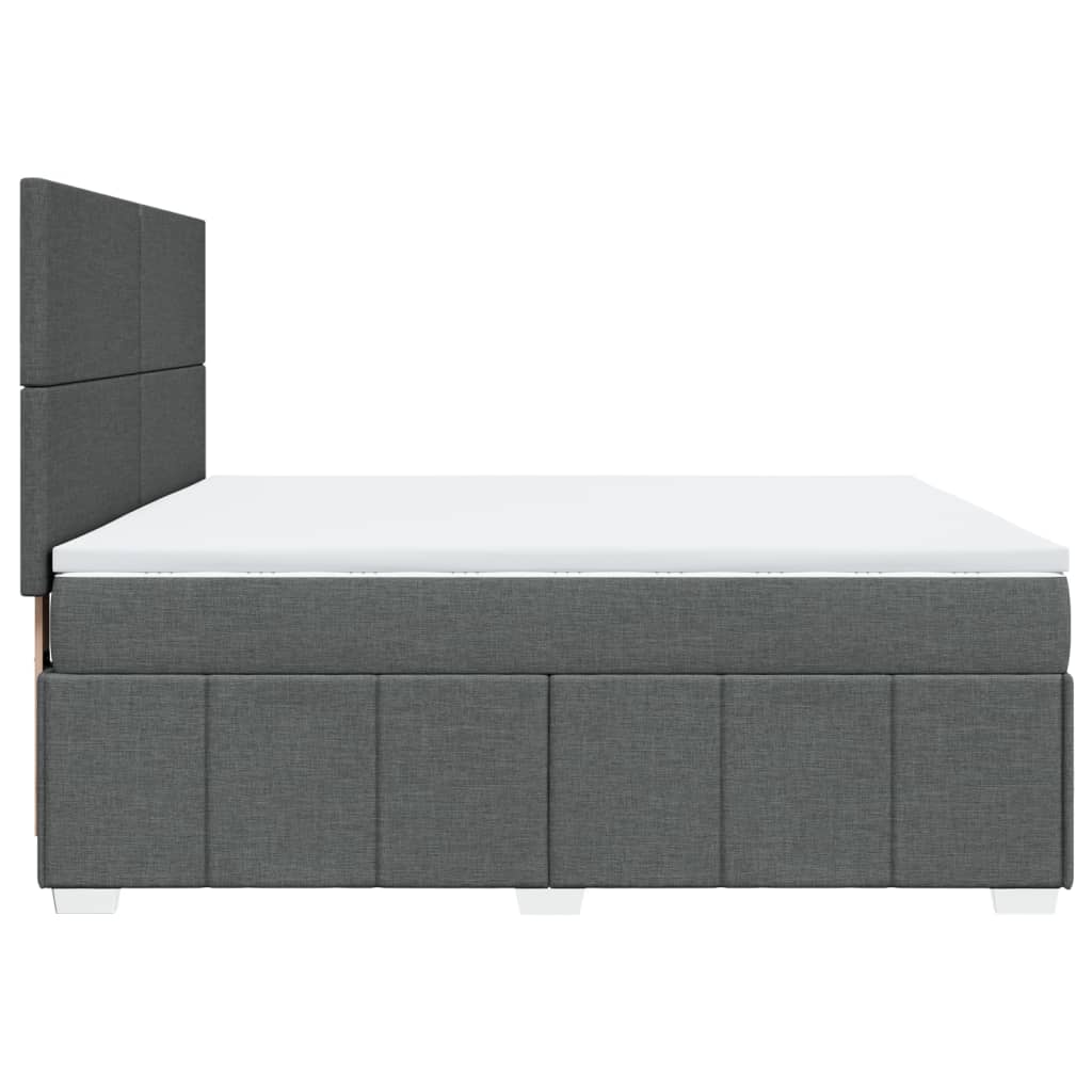 Boxspring met matras stof donkergrijs 180x200 cm