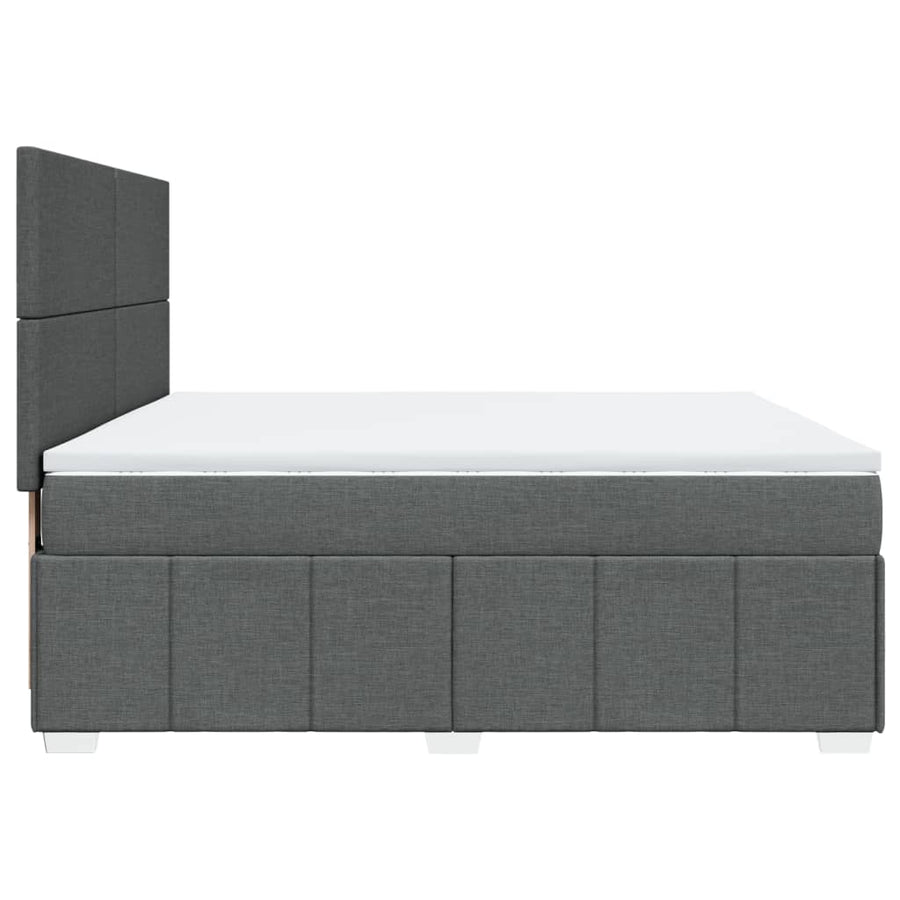 Boxspring met matras stof donkergrijs 180x200 cm